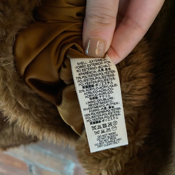 FREE PEOPLE Joplin cozy fur jacket brown size small - Picture 10 of 10